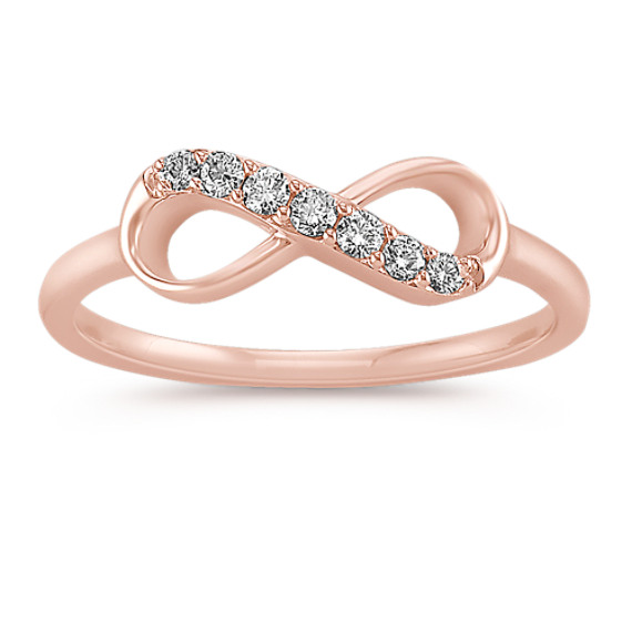 14k White Gold Diamond Infinity Ring | Shane Co.