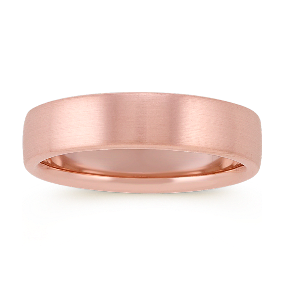 Euro Comfort Fit Satin 14K Gold Band (5.5mm)