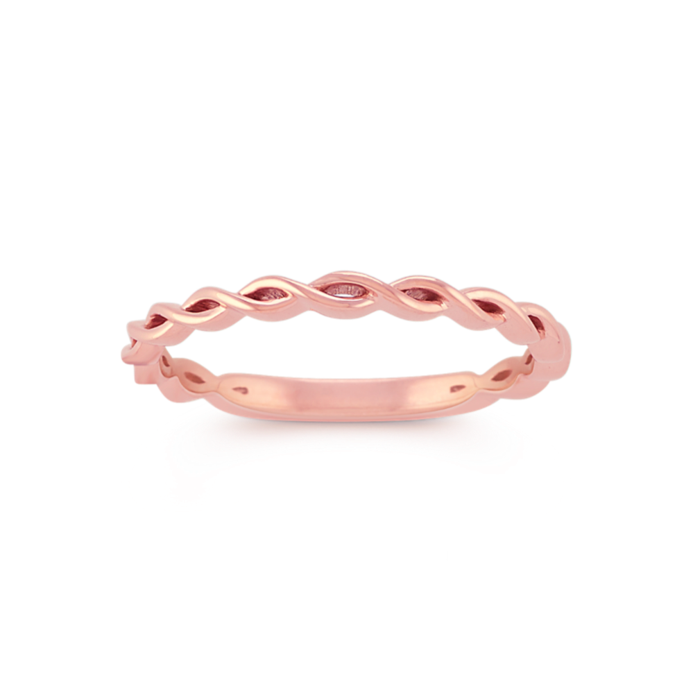 Twisted 14K Rose Gold Stackable Ring