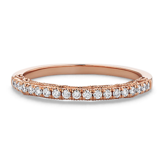 14k Rose Gold Vintage Diamond Wedding Band | Shane Co.