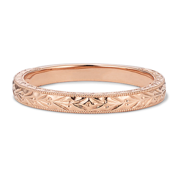 14k Rose Gold Vintage Wedding Band Shane Co 14k Rose Gold Vintage Wedding Band
