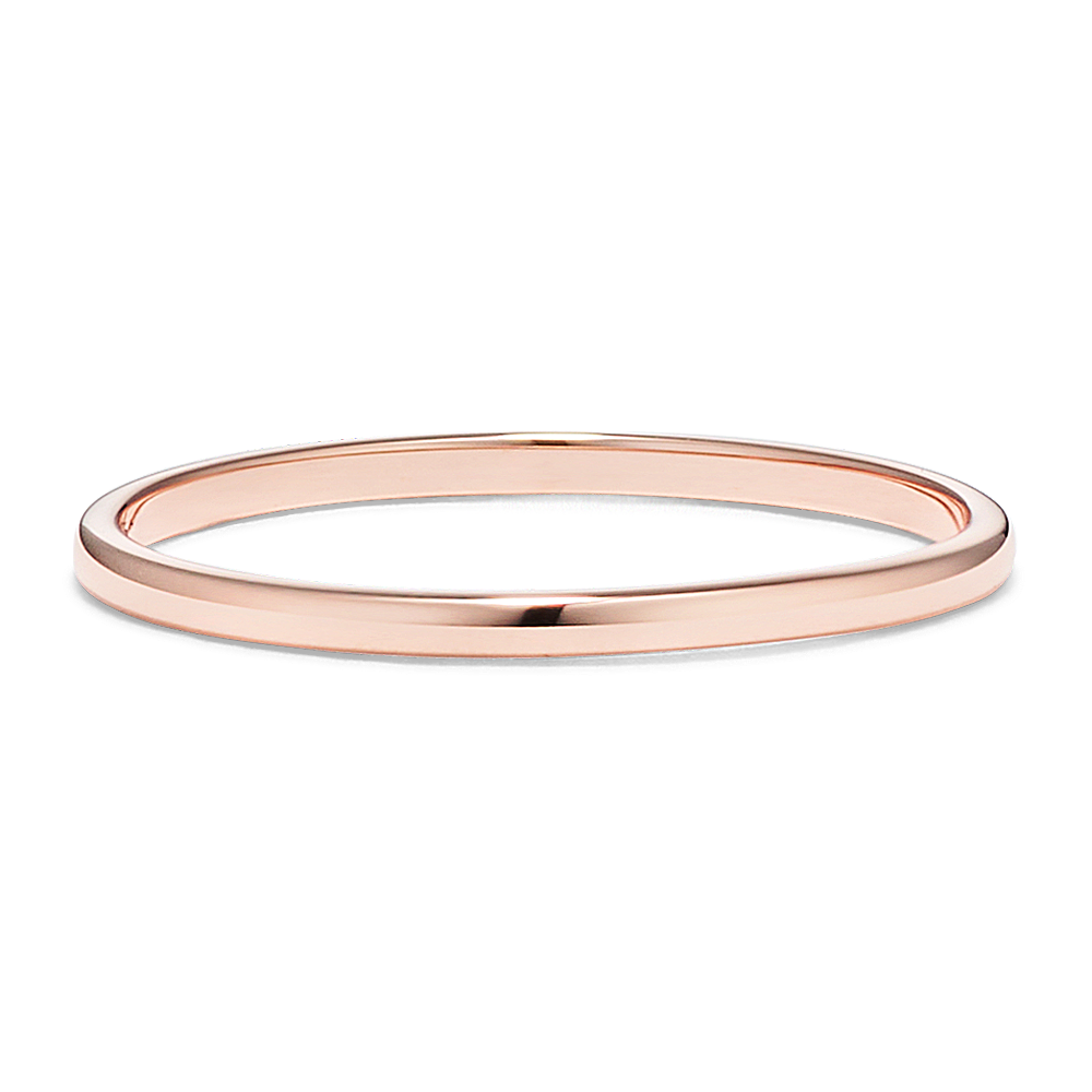 14K Rose Gold Half Round Satin Stackable Band Size