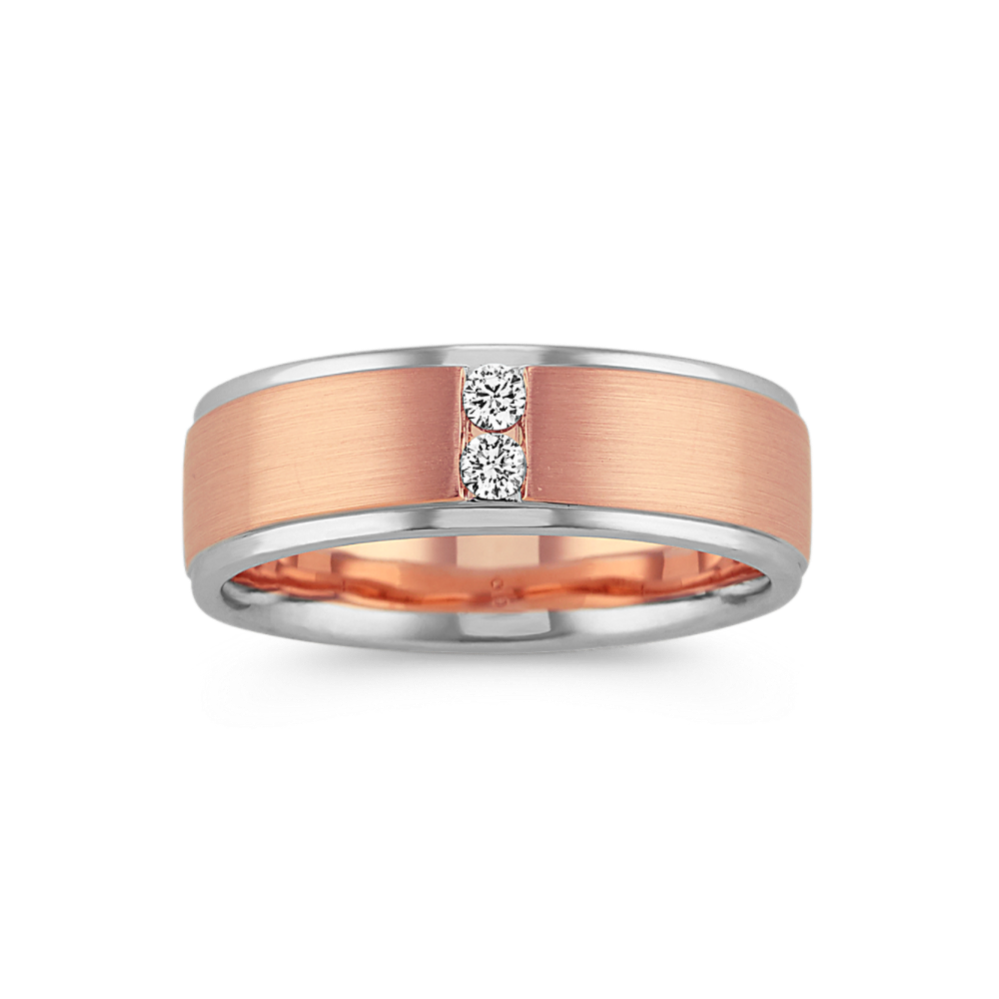 Jupiter 14k Two-Tone Gold Channel-Set Diamond Ring (7mm)