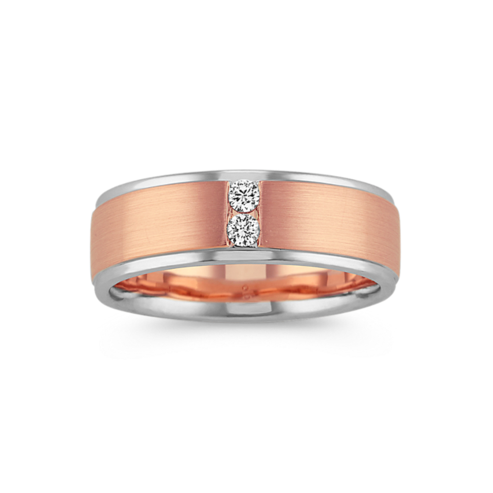 Baron 14K Two-Tone Gold & Diamond Band (7mm)