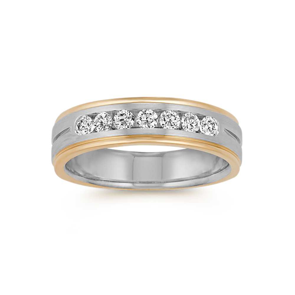 Diamond Two-Tone Ring in 14K White and Yellow (6mm) | Shane