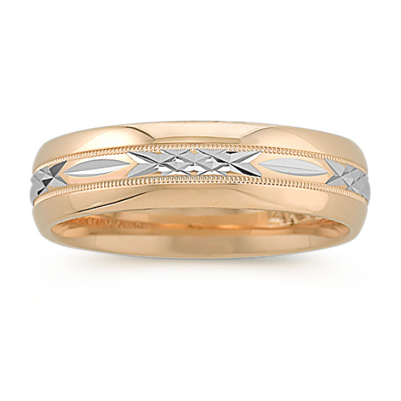 14k Two-Tone Gold Wedding Band (6mm)