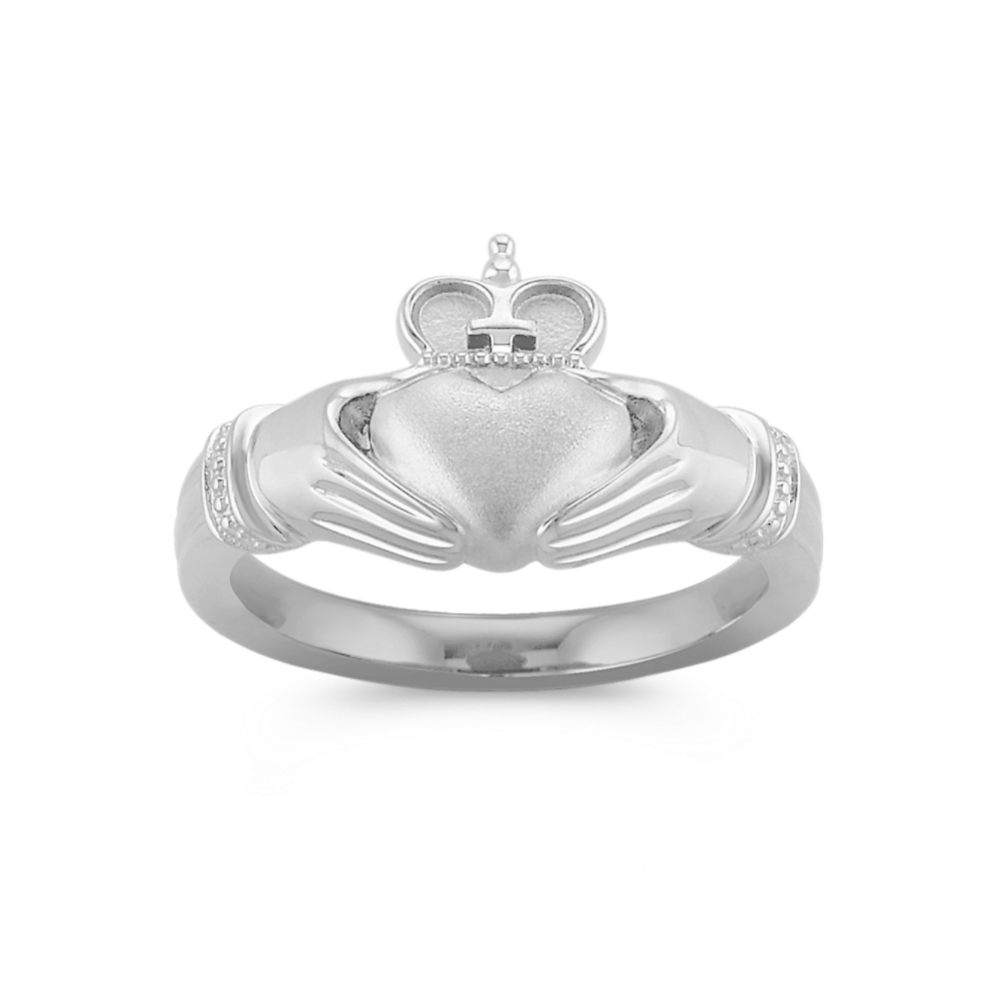 14K White Gold Claddagh Ring
