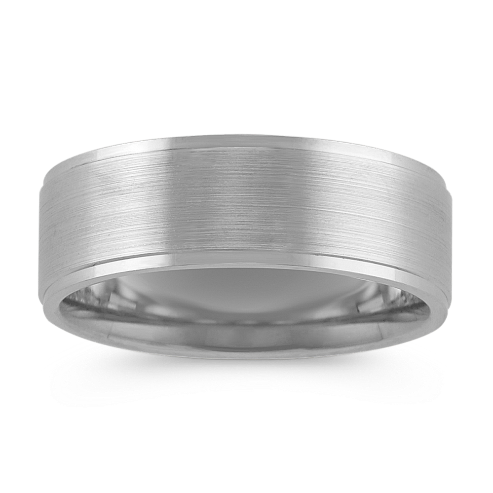 Satin 14K White Gold Band (7.5mm)