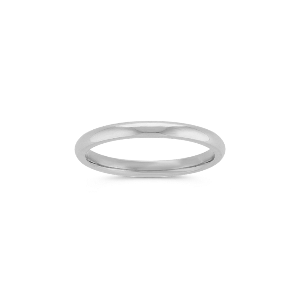 14k White Gold Comfort Fit Wedding Band (2mm)