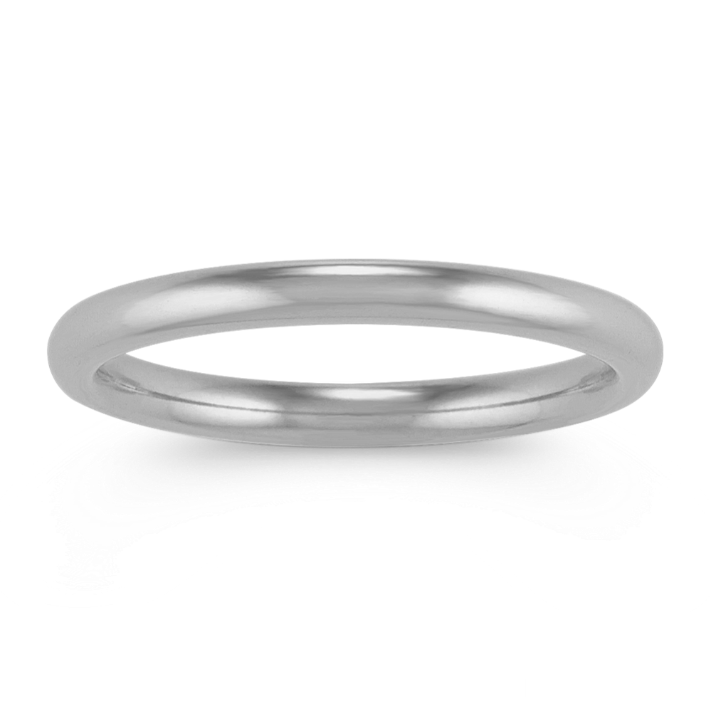 14k White Gold Comfort Fit Wedding Band (2mm)