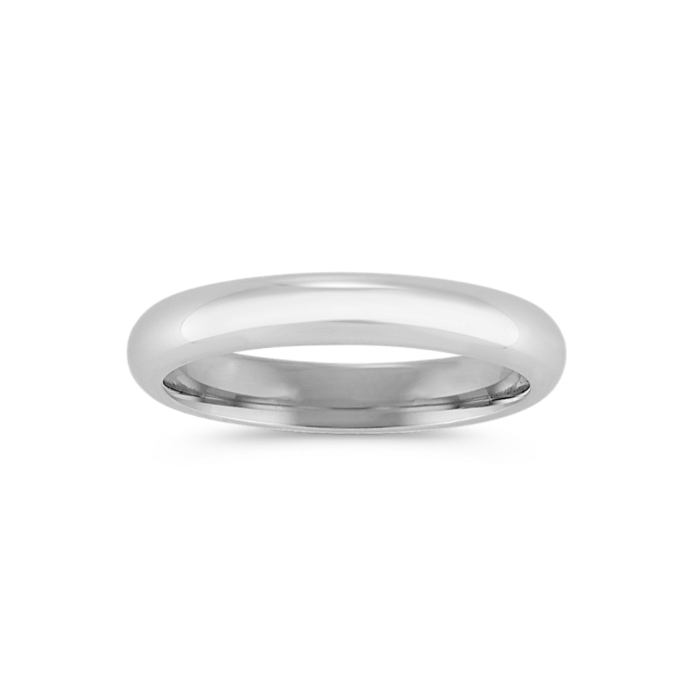 14k White Gold Comfort Fit Wedding Band (3mm)