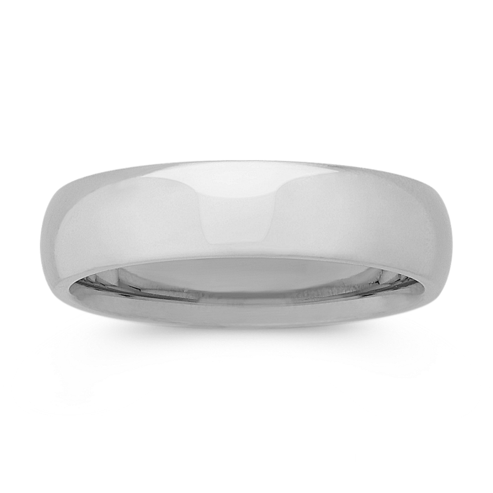 14k White Gold Comfort Fit Wedding Band (5mm)