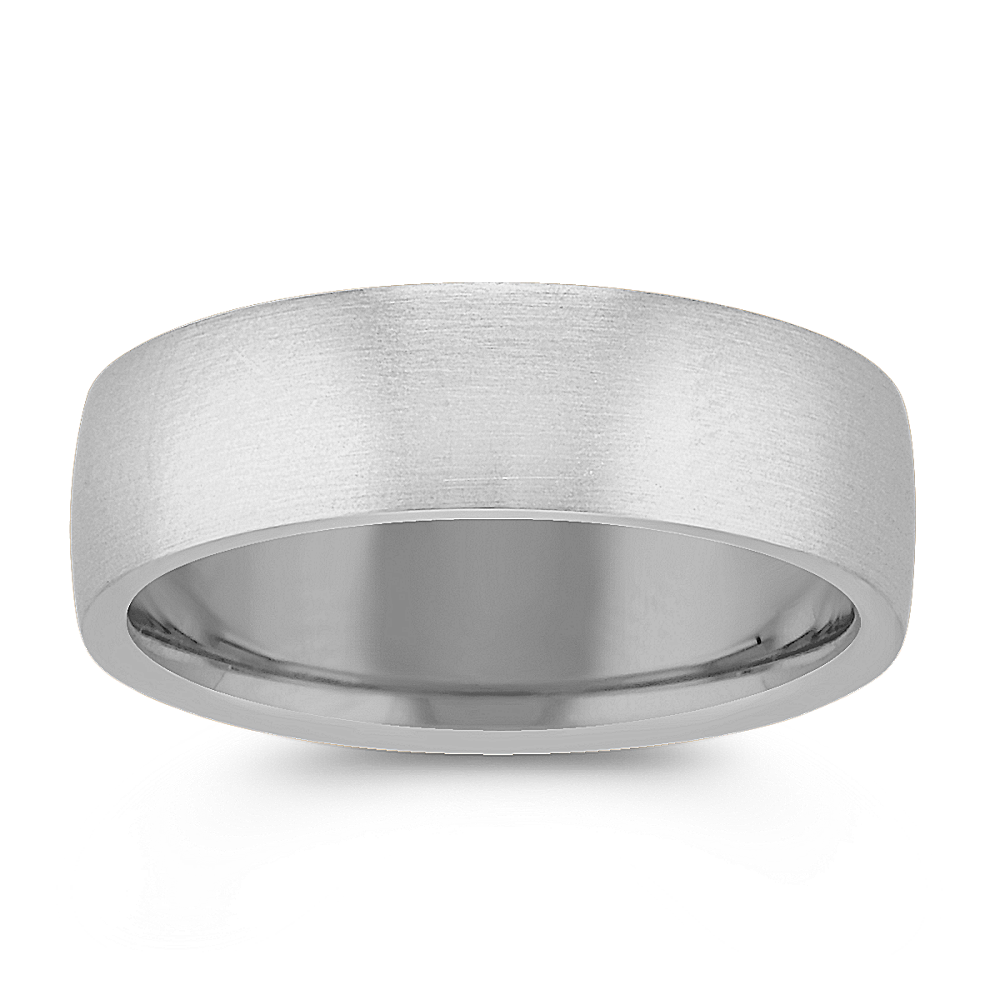 14k White Gold Comfort Fit Wedding Band (6.5mm)