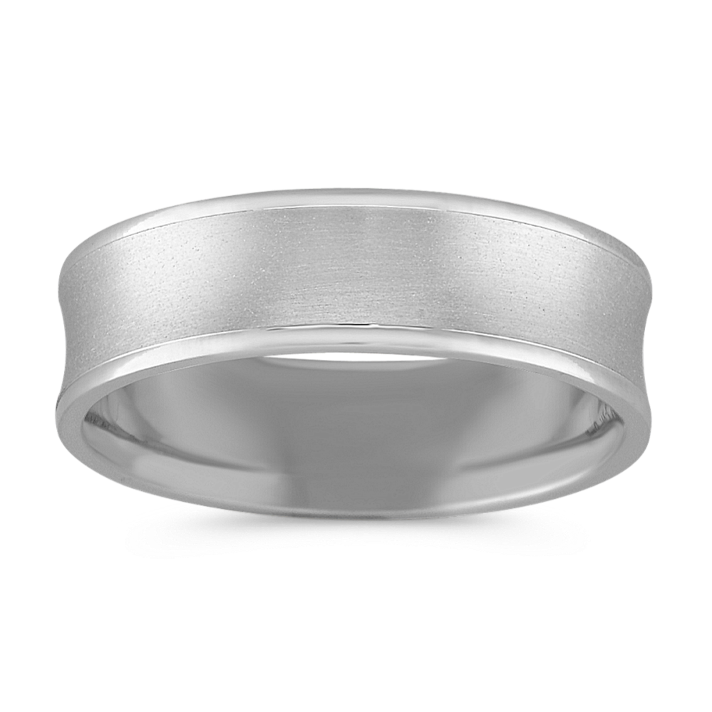 14k White Gold Comfort Fit Wedding Band (6mm)