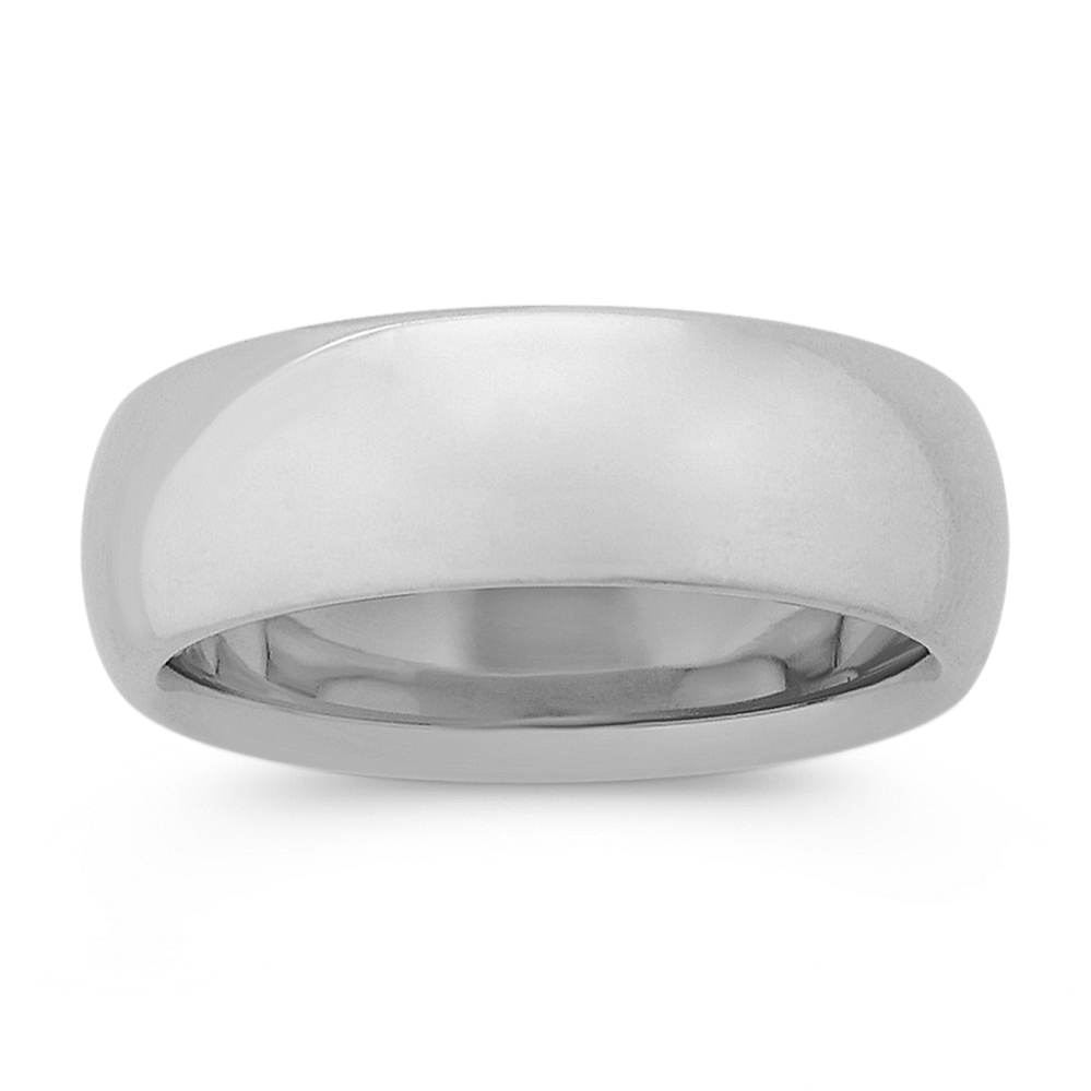 14k White Gold Comfort Fit Wedding Band (7mm)