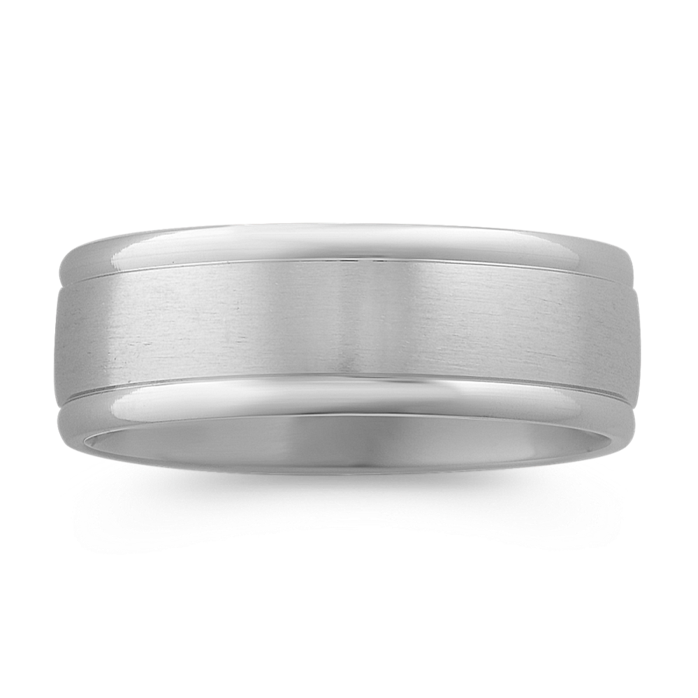 14k White Gold Comfort Fit Wedding Band (8mm)