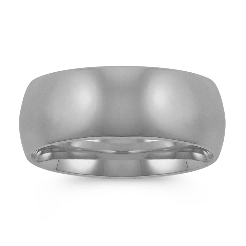 14k White Gold Comfort Fit Wedding Band (8mm)