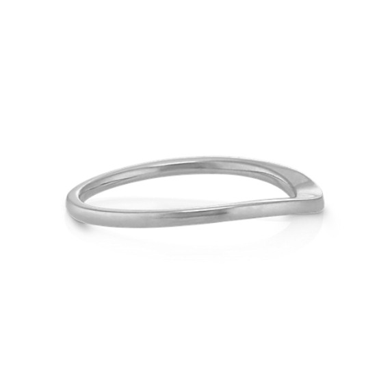 14k White Gold Contour Wedding Band Shane Co.