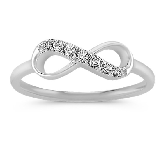 14k White Gold Diamond Infinity Ring | Shane Co.