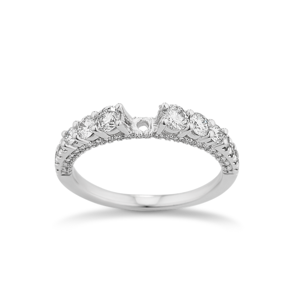 14k White Gold Engagement Ring with PaveSetting Shane Co.