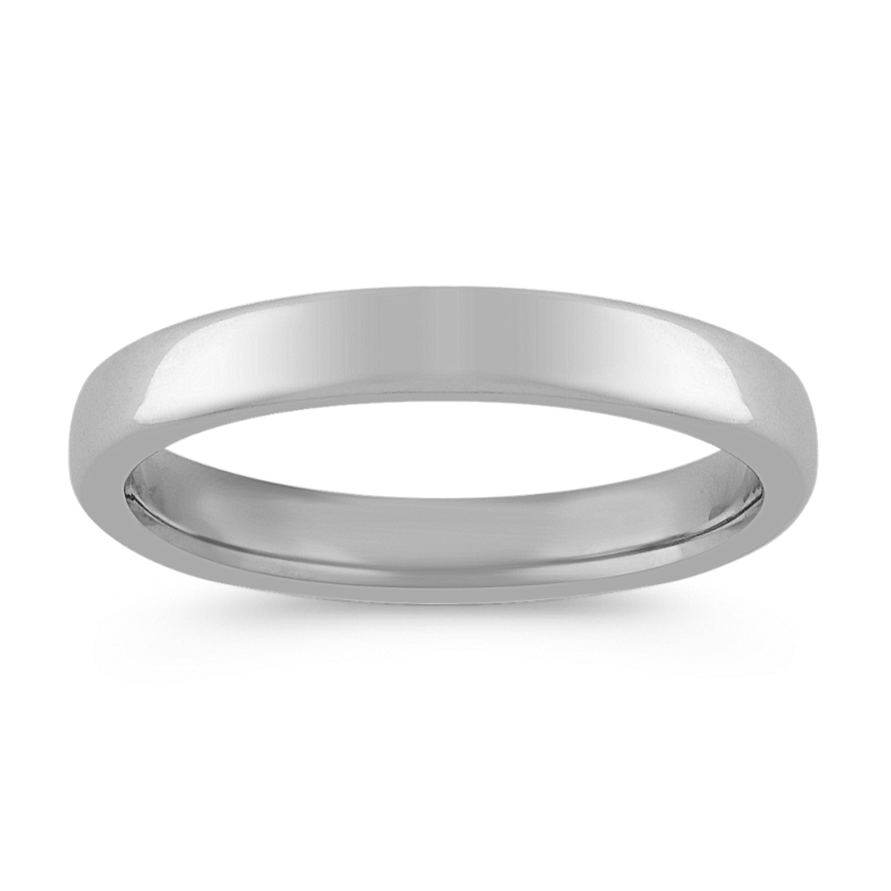14k White Gold Euro Comfort Fit Wedding Band (3.5mm)