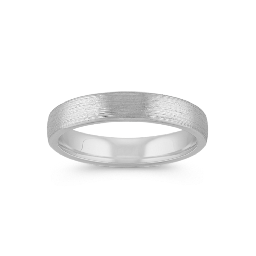 14k White Gold Euro Comfort Fit Wedding Band (4.5mm)
