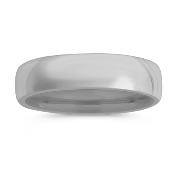 14k White Gold Euro Comfort Fit Wedding Band (6.5mm)
