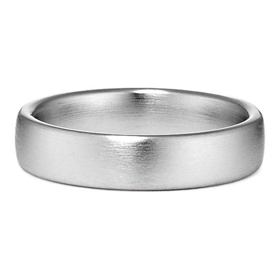 14k White Gold Euro Comfort Fit Wedding Band with Satin Finish (5.5mm)