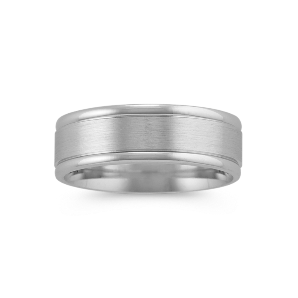 14k White Gold Mens Band (7mm)