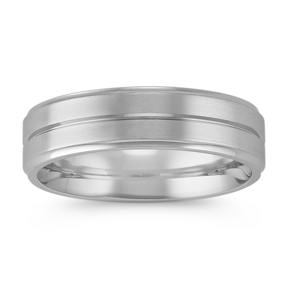 14k White Gold Ring with Satin Finish (6mm)