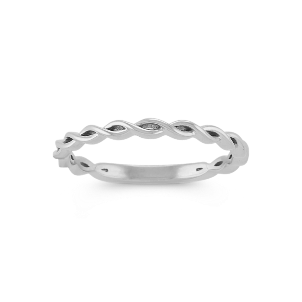 Twisted 14K White Gold Stackable Ring