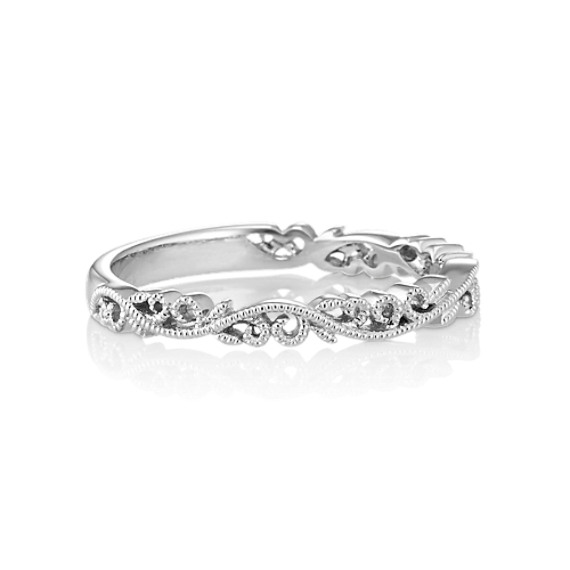 29k White Gold Vintage Wedding Band | Shane Co.