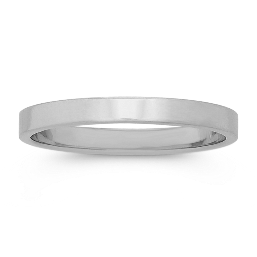 14k White Gold Wedding Band (2mm)