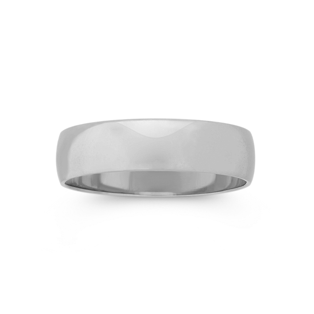 14k White Gold Wedding Band (5mm)