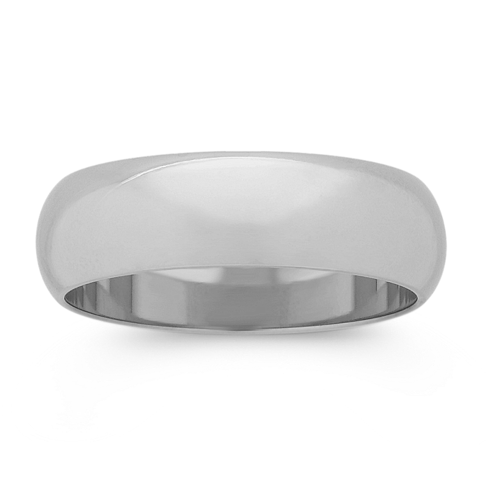 14k White Gold Wedding Band (6mm)