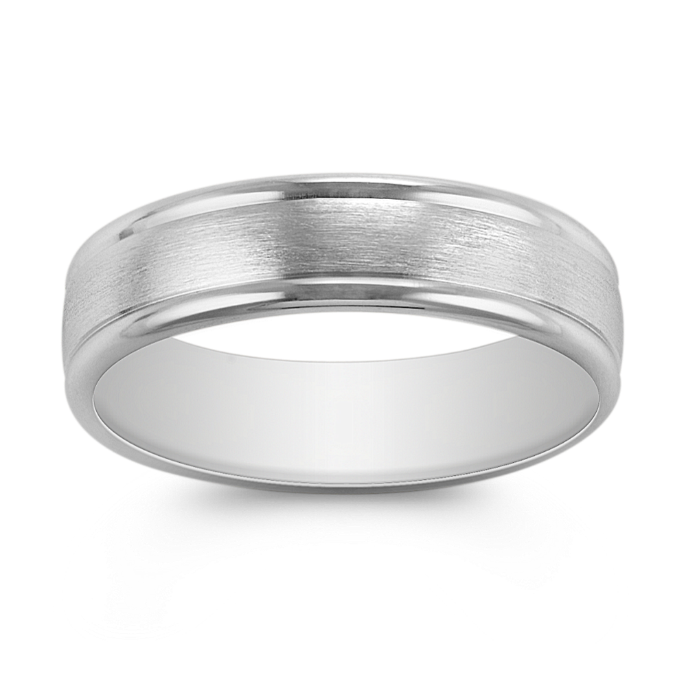 14k White Gold Wedding Band (6mm)