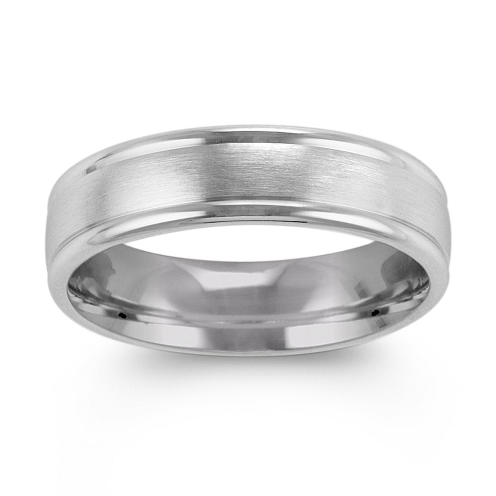 14k White Gold Wedding Band (6mm)