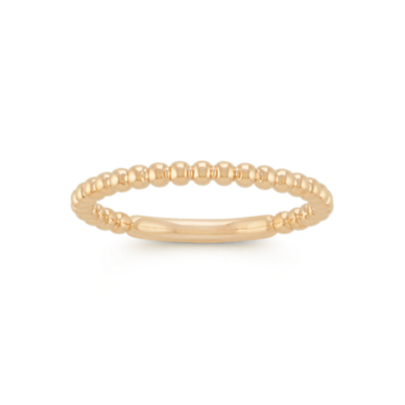 Sol Beaded Stackable Ring in 14K Yellow Gold