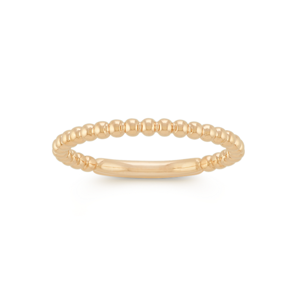 Sol Beaded Stackable Ring in 14K Yellow Gold