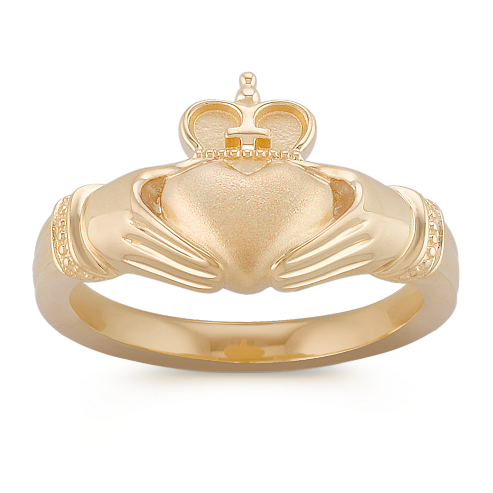 14k Yellow Gold Claddagh Ring for Women