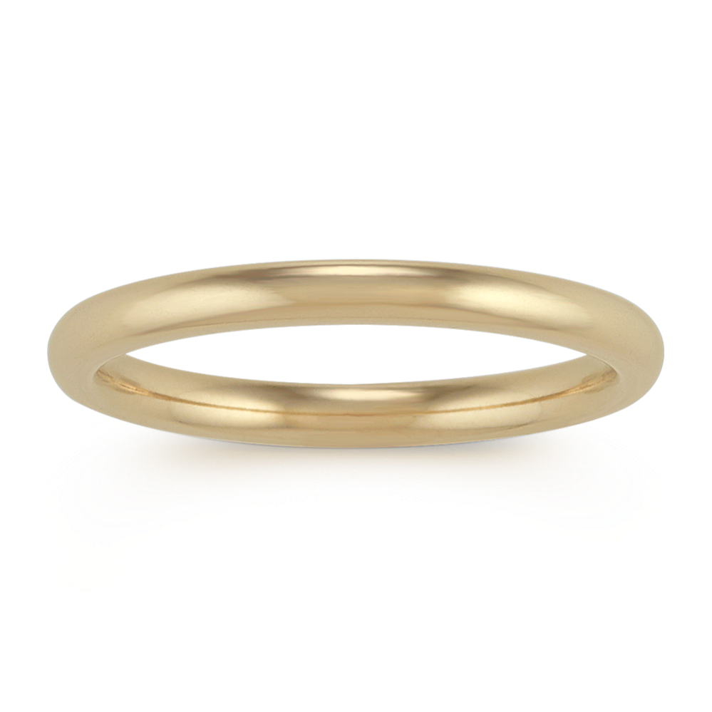 14k Yellow Gold Comfort Fit Wedding Band (2mm)