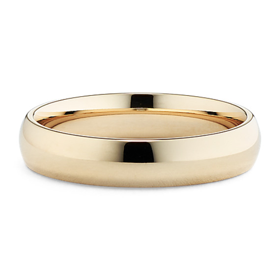 14k Yellow Gold Comfort Fit Wedding Band (5mm) | Shane Co.