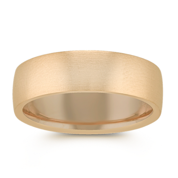 Comfort Fit Satin 14K Gold Band (6.5mm)