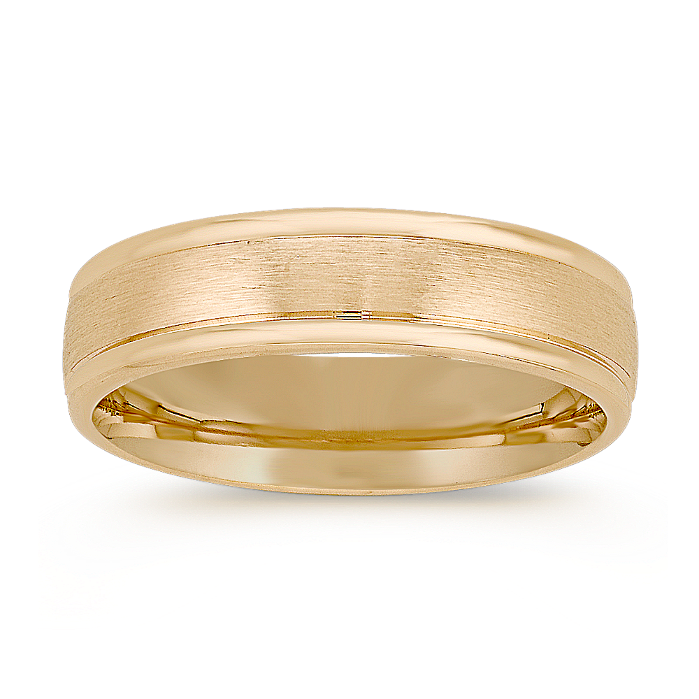 14k Yellow Gold Comfort Fit Wedding Band (6mm)