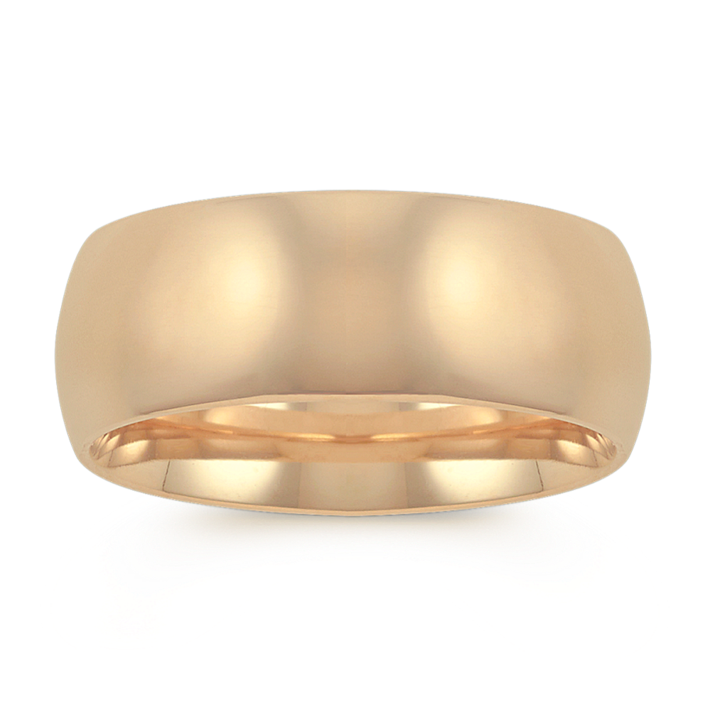 14k Yellow Gold Comfort Fit Wedding Band (8mm)