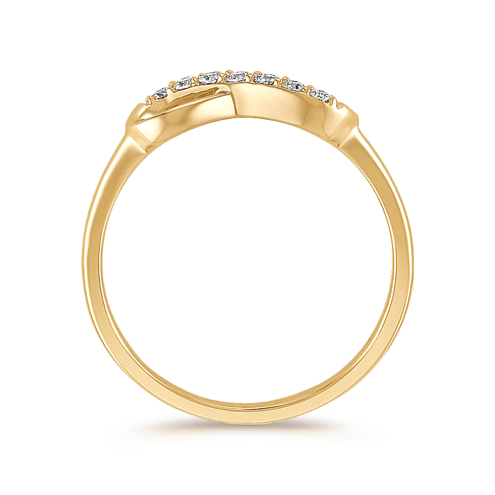 14k Yellow Gold Diamond Infinity Ring Shane Co