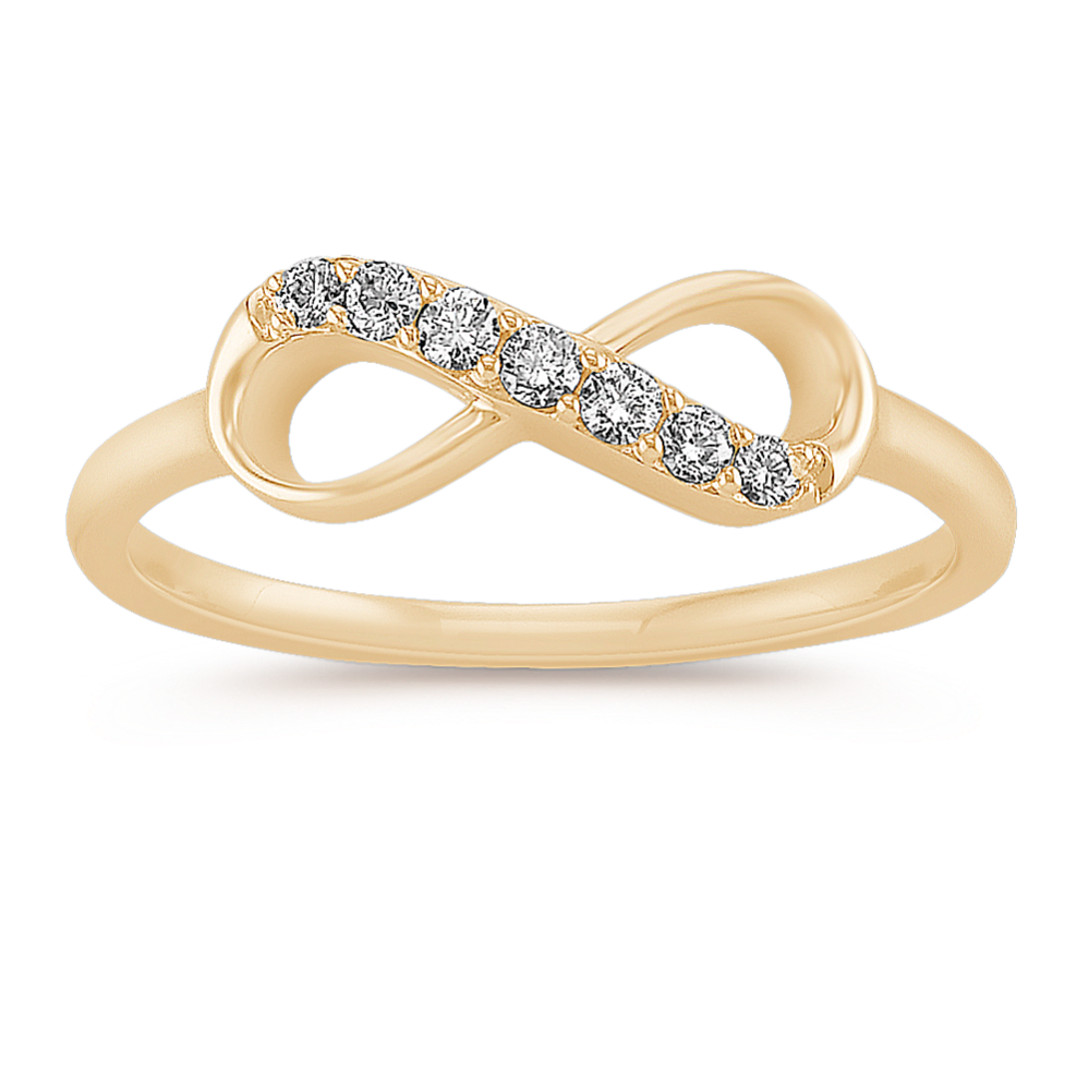 14k Yellow Gold Diamond Infinity Ring