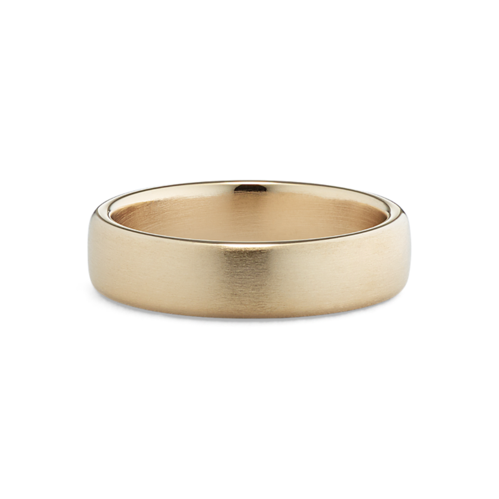 Euro Comfort Fit Satin 14K Gold Band (5.5mm)