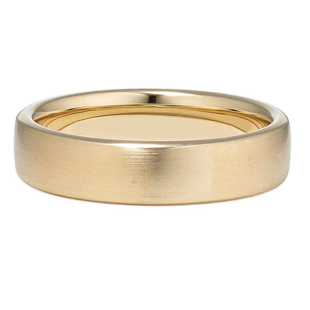 18K Two Tone Gold 5.5mm Wide Comfort Fit Wedding Band Ring