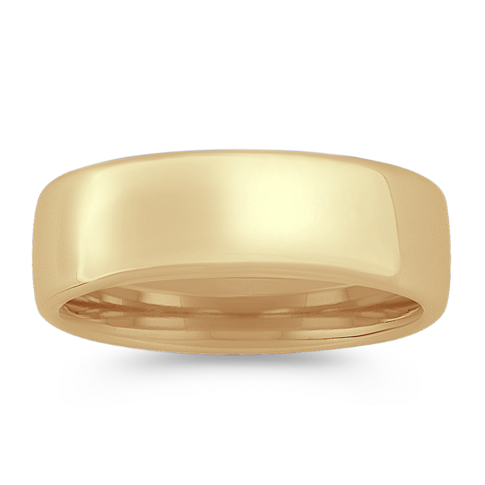 14k Yellow Gold Comfort Fit Wedding Band (7.5mm)